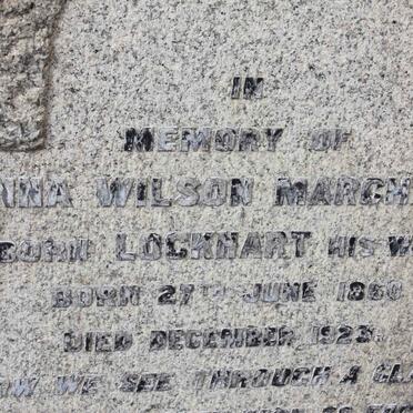 MARCHAND Bernard De Coligny 1885-1942 &amp; Gertrude Ivy 1892-1959 :: MARCHAND Anna Wilson nee LOCKHART 1860-1923 