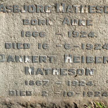 MATHESON Dankert Heiberg 1867-1924 &amp; Asbjorg AUNE 1866-1924