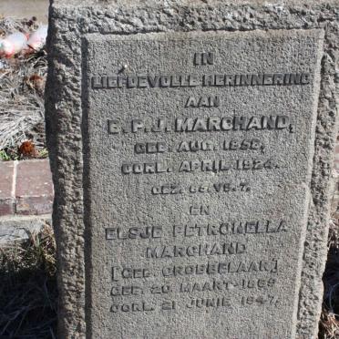 MARCHAND B.P.J. 1858-1924 &amp; Elsje Petronella GROBBELAAR 1869-1947