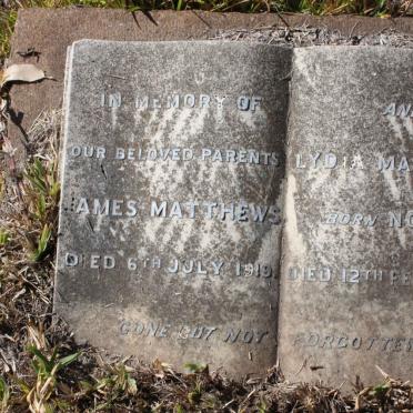 MATTHEWS James -1919 &amp; Lydia NORRIS -1920