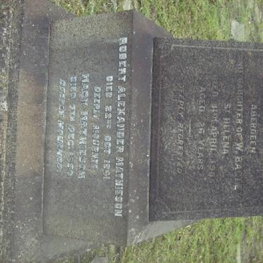 MATHIESON Robert Alexander -1941 &amp; Emily Maud HOBART -1905 :: MATHIESON Mary -1950