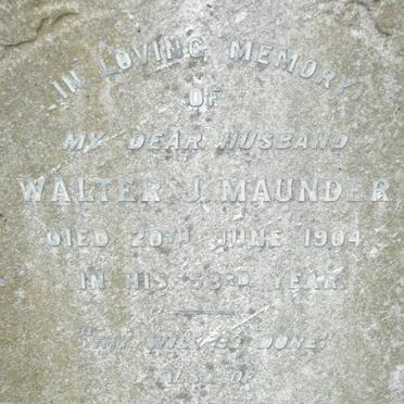 MAUNDER Walter J. -1904