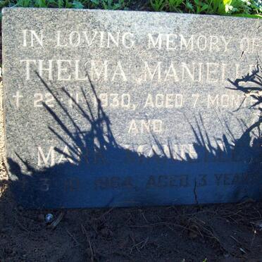 MANIELLE Thelma -1930 :: MANIELLE Mark -1964