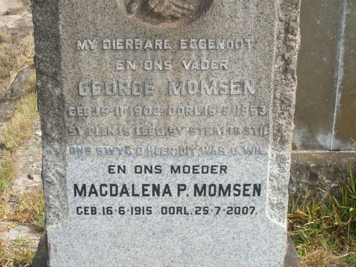 MOMSEN George 1902-1953 &amp; Magdalena P. 1915-2007