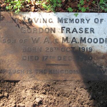 MOODIE Gordon Fraser 1919-1920