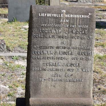 MOCKE Lodewyk J. -1943 :: MOCKE Lodewyk J. -1924 :: MOCKE Schalk J. -1921
