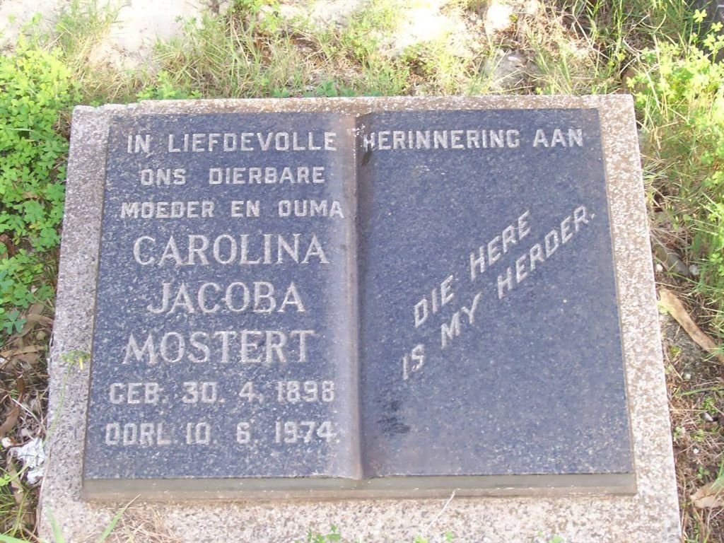 MOSTERT Carolina Jacoba 1898-1974