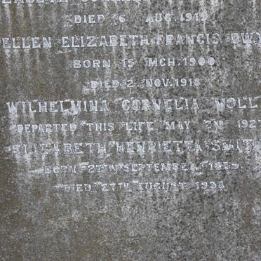 MOLLER Wilhelmina Cornelia -1927 :: SMITH Elizabeth Henrietta 1839-1936