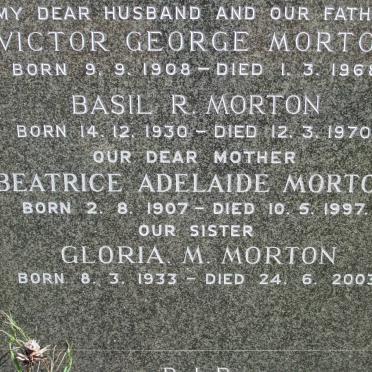 MORTON Victor George 1908-1968 &amp; Beatrice Adelaide 1907-1997
