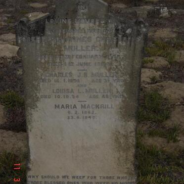 MULLER Robert Johannes C. 1848-1894 :: MULLER Charles J.B. -1896 :: MULLER Louisa -1934 :: MACKRILL Maria 1862-1940