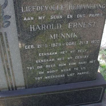 MUNNIK Harold Ernest 1929-1970