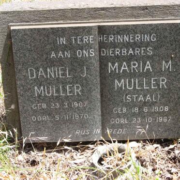MULLER Daniel J. 1907-1970 &amp; Maria M. STAAL 1908-1967