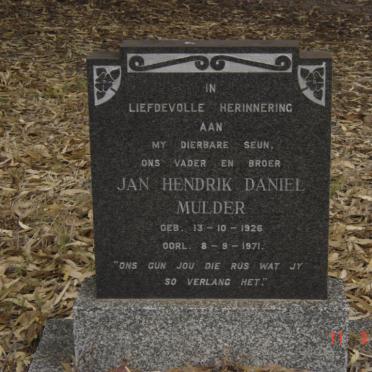 MULDER Jan Hendrik Daniel 1926-1971