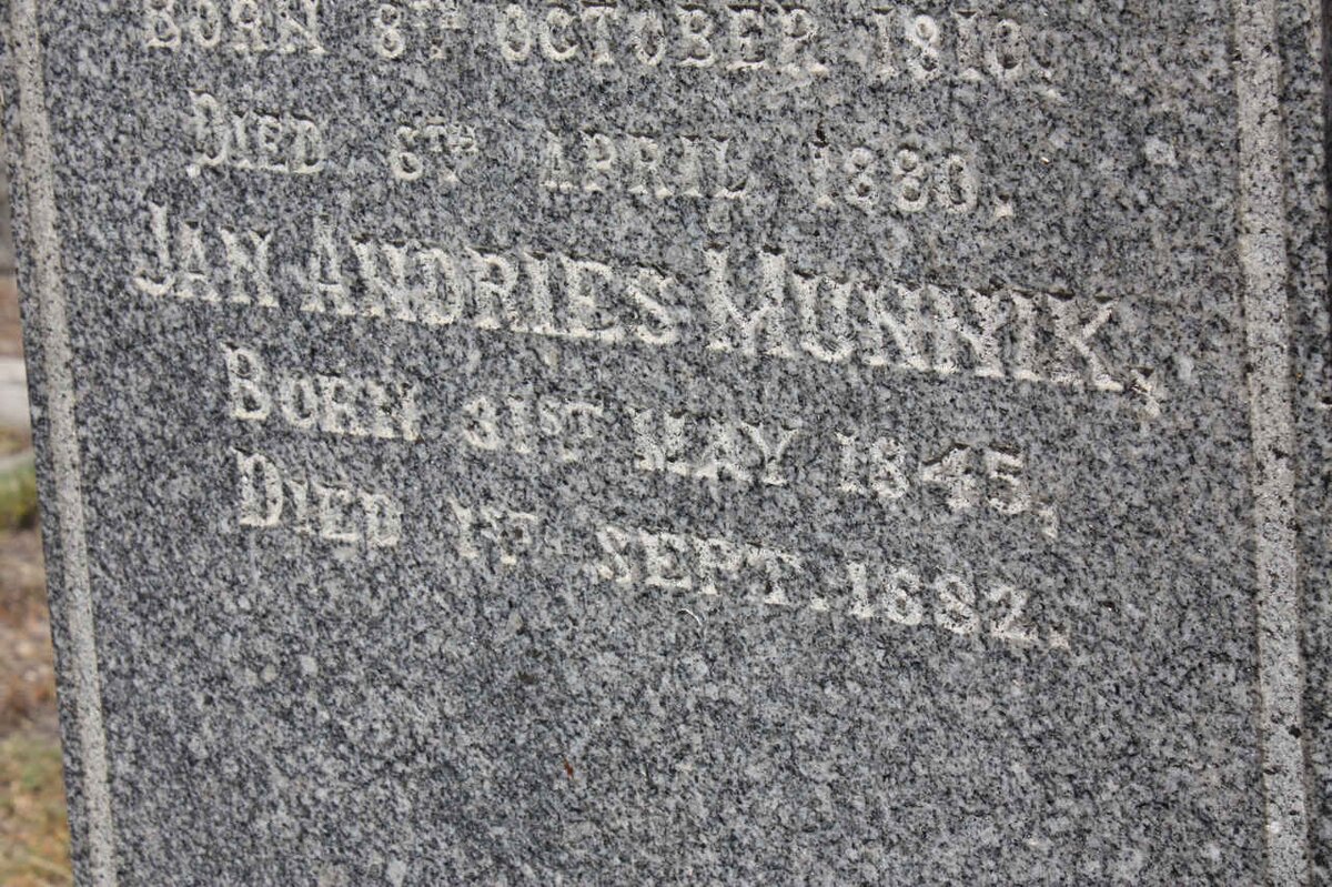MUNNIK Jan Andries 1845-1882