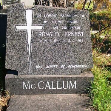 McCALLUM Ronald Ernest 1941-1989