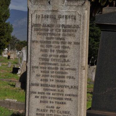 McCLURE John James -1925 :: McCLURE Mary 1860-1945 :: McCLURE Hugh Cecil -1918 :: SMYTH John Richard -1918