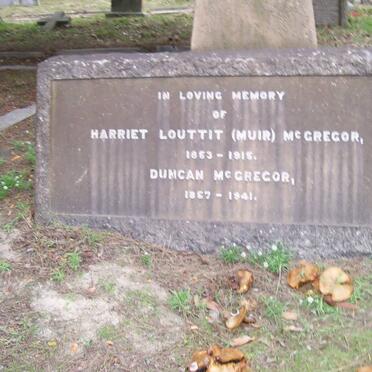 McGREGOR Duncan 1857-1941 &amp; Harriet Louttit MUIR 1853-1916