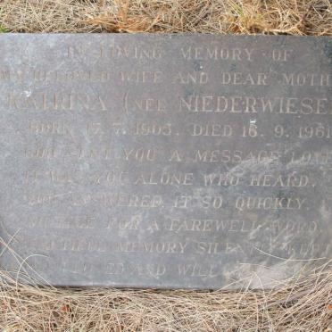 McINTYRE Katrina nee NIEDERWIESER 1905-1961