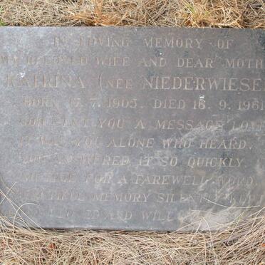 McINTYRE Katrina nee NIEDERWIESER 1905-1961