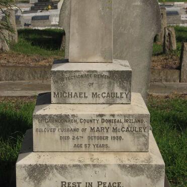 McCAULEY Michael -1930 &amp; Mary Josephine 1883-1969 :: DOHERTY James -1935 &amp; Ellen Mary -1944