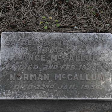 McCALLUM Lance -1929 :: McCALLUM Norman -1936