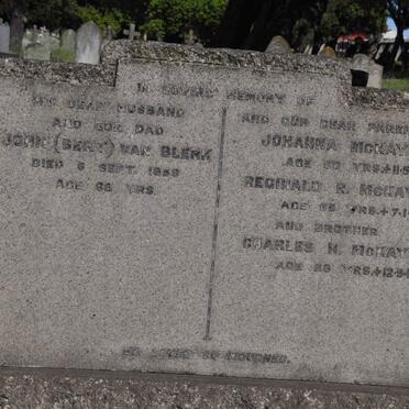 MCKAY Reginald R. -1933 &amp; Johanna -1925 :: MCKAY Charles H. -1932 :: VAN BLERK John -1959