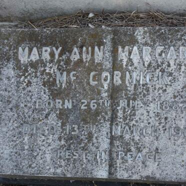 McCORMICK Mary Ann Margaret 1882-1966