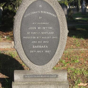 McINTYRE John -1943 &amp; Barbara -1957