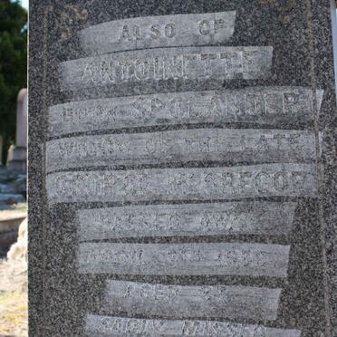 Mc GREGOR Antoinette nee SPOLANDER -1932