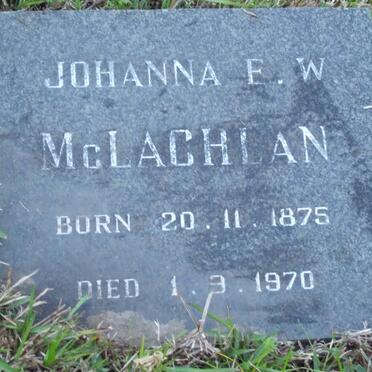 McLACHLAN Johanna E.W. 1875-1970