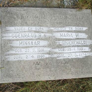 MINNAAR Coenraad R.N. 1891-1960 &amp; Maria W. GROENEWALD 1901-1974