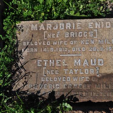 MILLS Majorie Enid nee BRIGGS 1912-1972 :: MILLS Ethel Maud nee TAYLOR 187?-197?