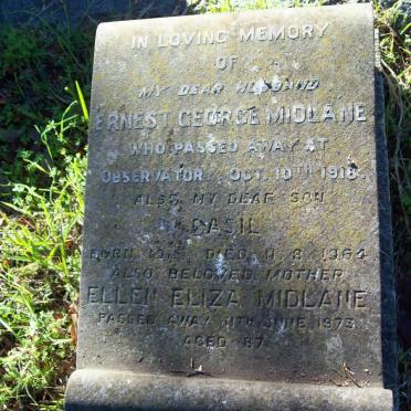 MIDLANE Ernest George -1918 :: Basil 1915-1964 :: MIDLANE Ellen Eliza -1973