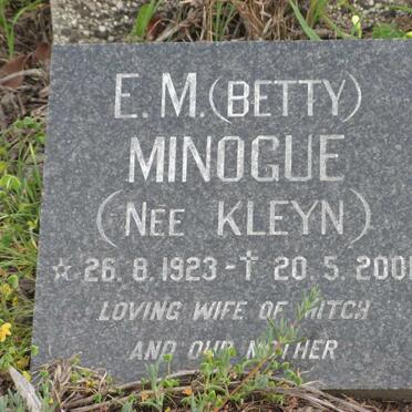 MINOGUE E.M. nee KLEYN 1923-2001