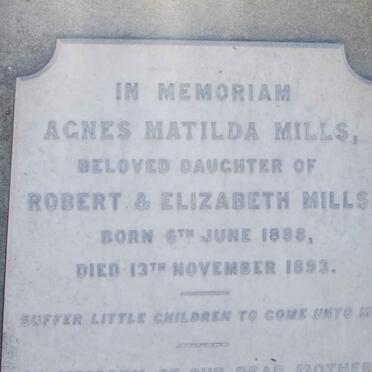 MILLES Agnes Matilda 188?-1893