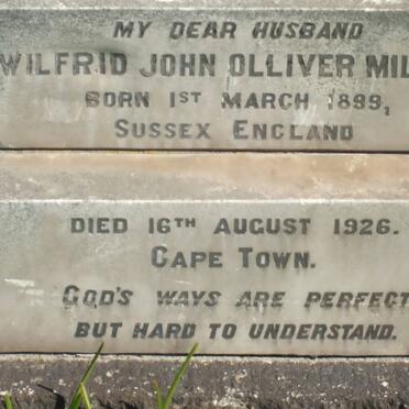 MILLETT Wilfrid John Olliver 1899-1926