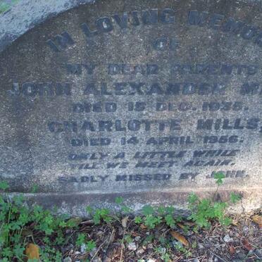 MILLS John Alexander -1935 &amp; Charlotte -1956 :: MILLS Samuel George -1918 