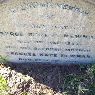 NEWMAN George Rupert -1953 &amp; Frances Kate -1956