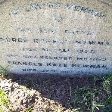 NEWMAN George Rupert -1953 &amp; Frances Kate -1956