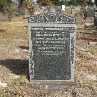 NECKER Nicolaas, de −1970 &amp; Maatje Maria Magdalend VINK 1890-1954