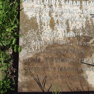 NEALE Wilhelmina Sarah -1939 :: NEALE John -1932 :: NEALE John Thomas -1931 