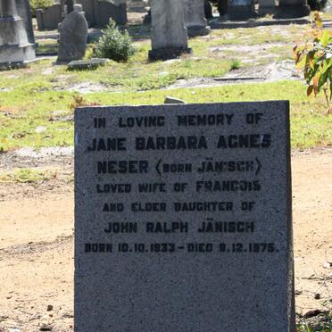 NESER Jane Barbara Agnes nee JÄNISCH 1933-1975