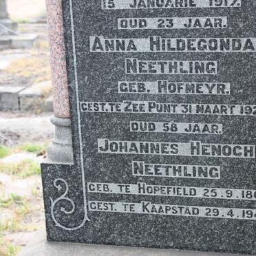 NEETHLING Anna Hildegonda nee HOFMEYR -1925 :: NEETHLING Johannes Henoch 1865-1942