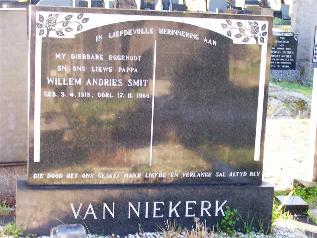 NIEKERK Willem Andries Smit, van 1918-1966