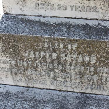 NIEKERK Mabel Olivia Savage, van -1900 :: VAN NIEKERK Jasper Savage - 1895 