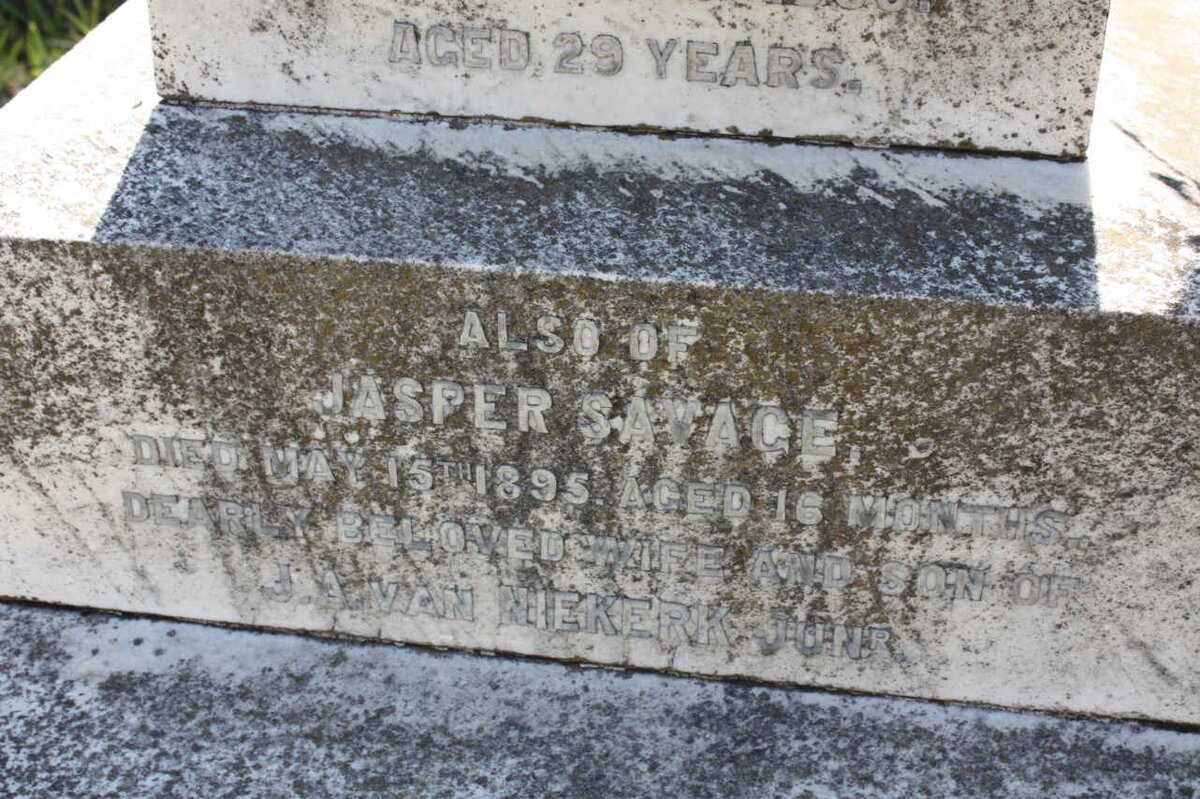 NIEKERK Jasper Savage, van - 1895