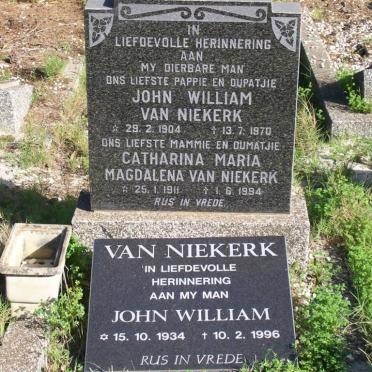 NIEKERK John William, van 1904-1970 &amp; Catharina Maria Magdalena 1911-1994 :: VAN NIEKERK John William 1934-1996
