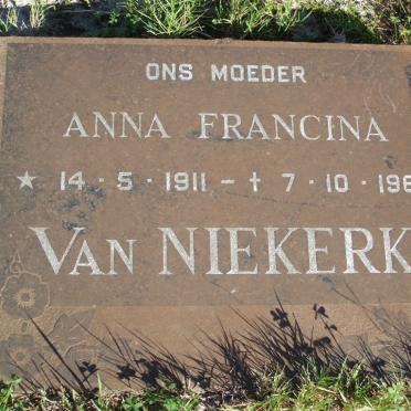 NIEKERK Anna Francina, van 1911-1967