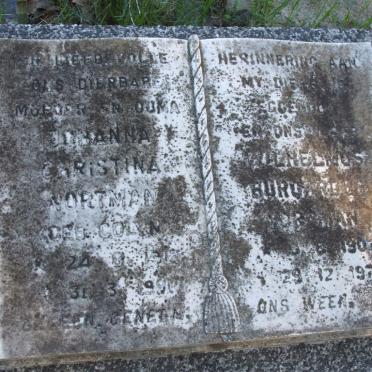 NORTMAN Wilhelmus Bur[gu]rdos 190?-197? &amp; Susanna Christina COLYN ??-??