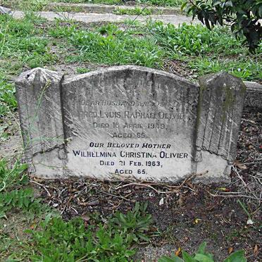 OLIVIER Fred Louis Raphael -1949 &amp; Wilhelmina Christina -1963